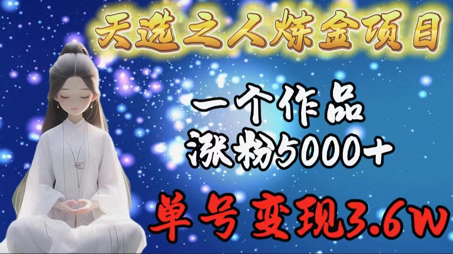 (9693期)天选之人炼金项目，一个作品涨粉5000+，单号变现3.6w-皮皮网创