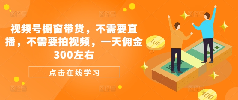 视频号橱窗带货，不需要直播，不需要拍视频，一天佣金300左右-皮皮网创