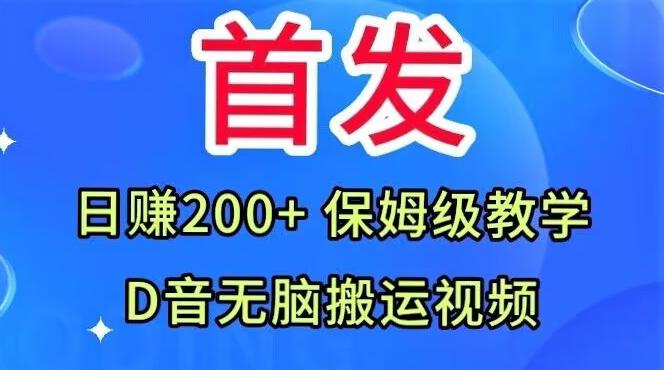 首发，抖音无脑搬运视频，日赚200+保姆级教学【揭秘】-皮皮网创