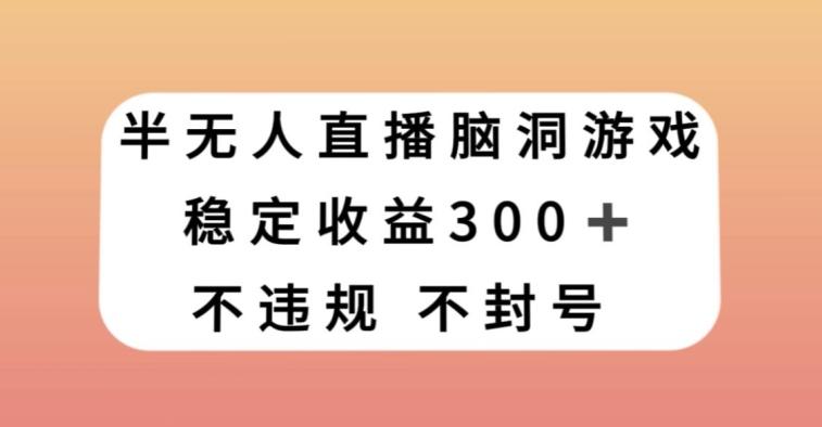 半无人直播脑洞小游戏，每天收入300+，保姆式教学小白轻松上手【揭秘】-皮皮网创