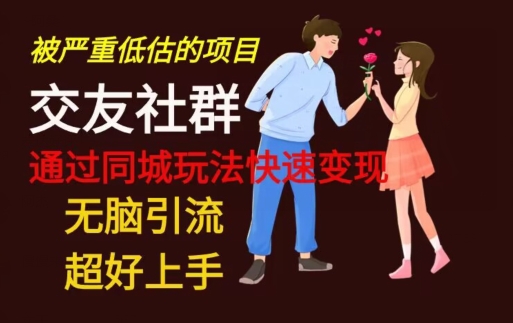 【无脑引流】同城搭子交友社群玩法教学-皮皮网创