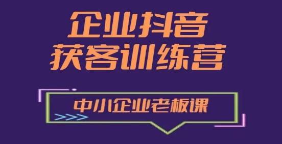 企业抖音营销获客增长训练营，中小企业老板必修课-皮皮网创