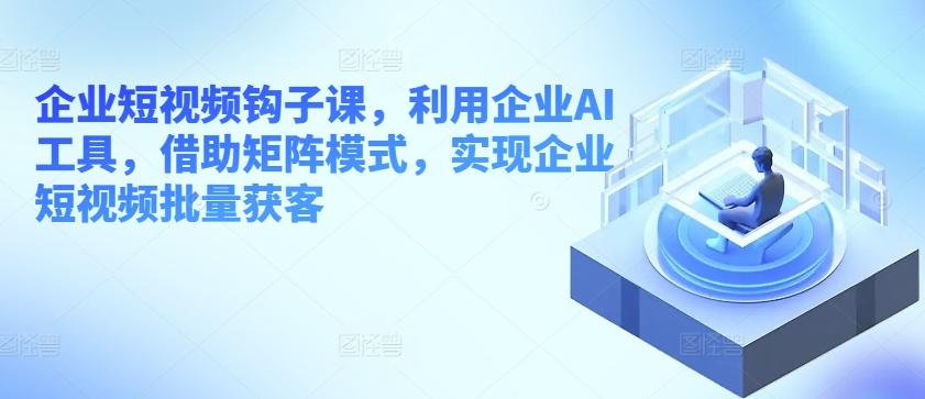 企业短视频钩子课，利用企业AI工具，借助矩阵模式，实现企业短视频批量获客-皮皮网创