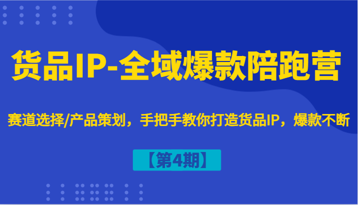 货品IP-全域爆款陪跑营【第4期】赛道选择/产品策划，手把手教你打造货品IP，爆款不断-皮皮网创