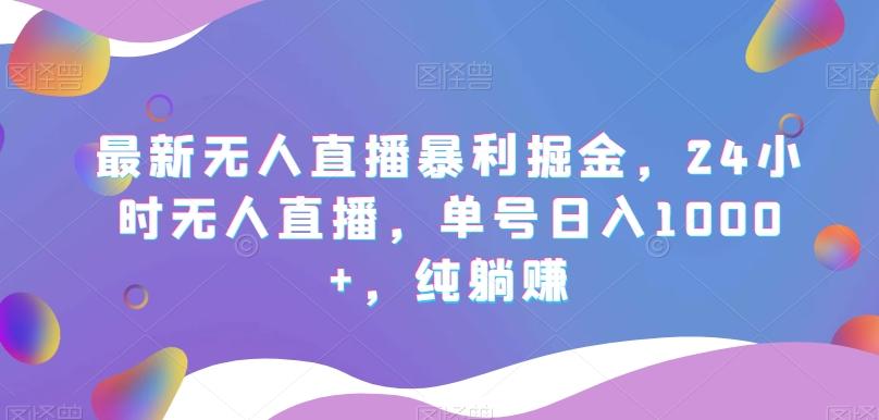 最新无人直播暴利掘金，24小时无人直播，单号日入1000+，纯躺赚-皮皮网创