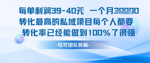 每单利润40一个月7k+转化最高的私域项目，每个人都要的产品转化率已经能做到100%-皮皮网创