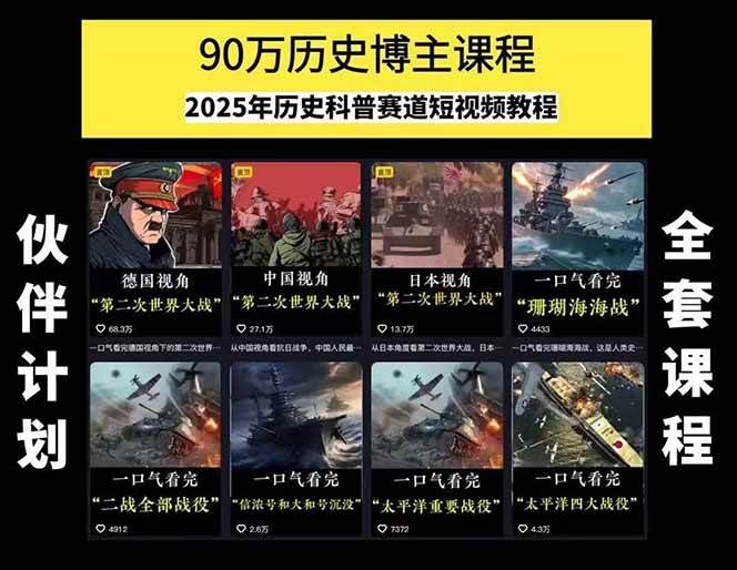 图片[1]-短视频历史赛道实战教程，手机电脑双端剪辑教程和账号运营指南与变现技巧-皮皮网创