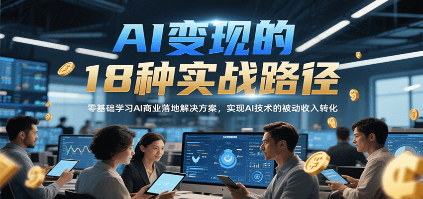 图片[1]-AI变现的18种实战路径，零基础学习AI商业落地解决方案，实现AI技术的被动收入转化-皮皮网创