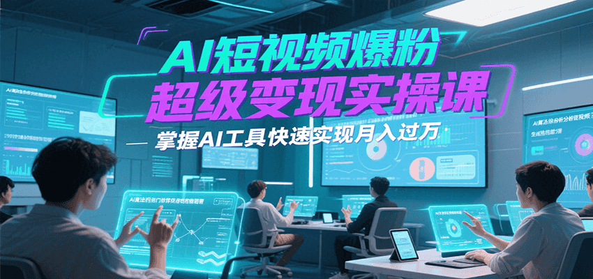 图片[1]-AI短视频爆粉超级变现实操课，掌握AI工具快速实现月入过万-皮皮网创