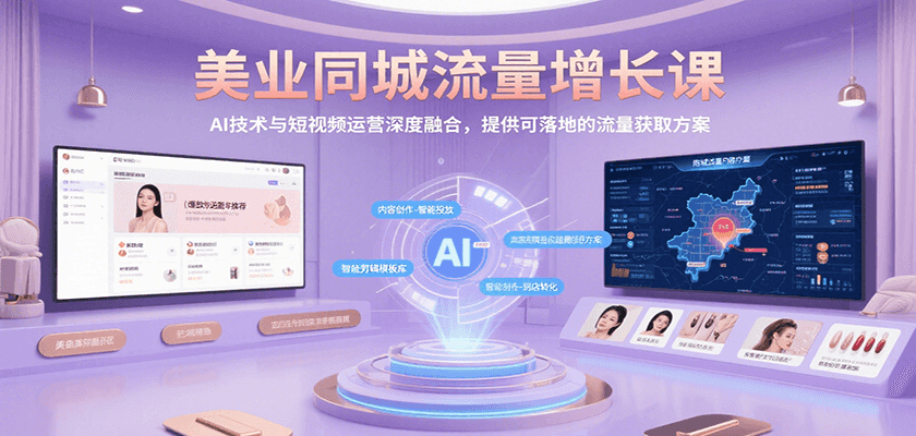 图片[1]-美业同城流量增长课，AI技术与短视频运营深度融合，提供可落地的流量获取方案-皮皮网创