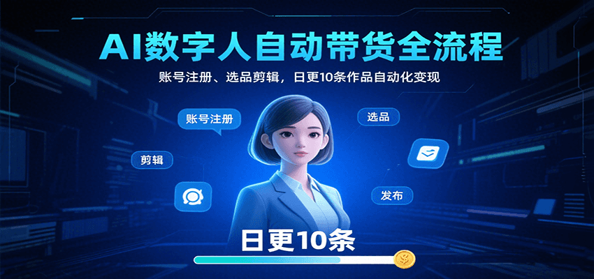 图片[1]-AI数字人自动带货全流程：账号注册、选品剪辑，日更10条作品自动化变现-皮皮网创