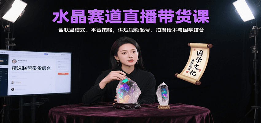 图片[1]-水晶赛道直播带货课：含联盟模式、平台策略，讲短视频起号、拍摄话术与国学结合-皮皮网创