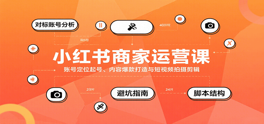 图片[1]-小红书商家运营课，账号定位起号、内容爆款打造与短视频拍摄剪辑-皮皮网创