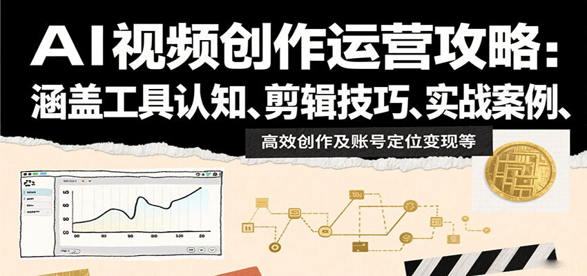 图片[1]-AI视频创作运营攻略：涵盖工具认知、剪辑技巧、实战案例、高效创作及账号定位变现等-皮皮网创
