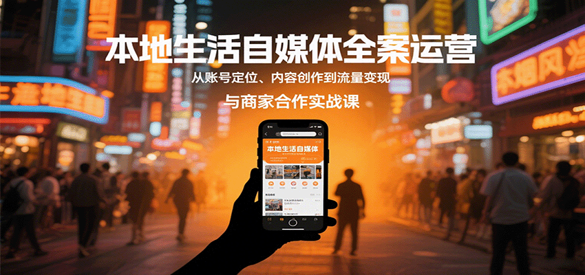 图片[1]-本地生活自媒体全案运营，从账号定位、内容创作到流量变现与商家合作实战课-皮皮网创