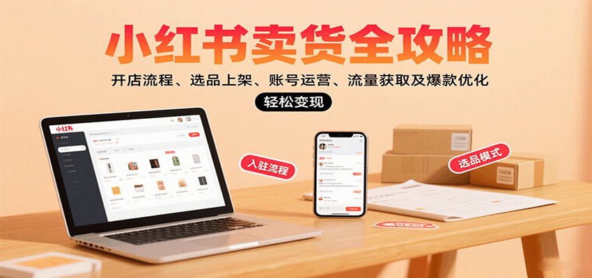 图片[1]-小红书卖货全攻略：开店流程、选品上架、账号运营、流量获取及爆款优化，轻松变现-皮皮网创