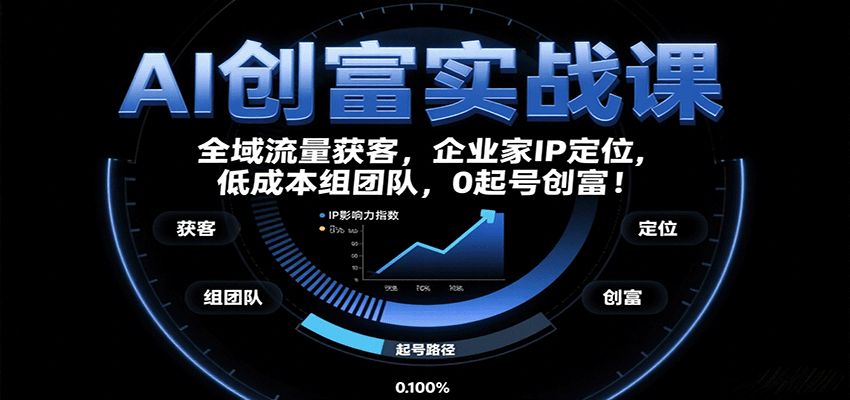 图片[1]-AI创富实战课：企业家IP定位，全域流量获客，低成本组团队，0起号创富！-皮皮网创