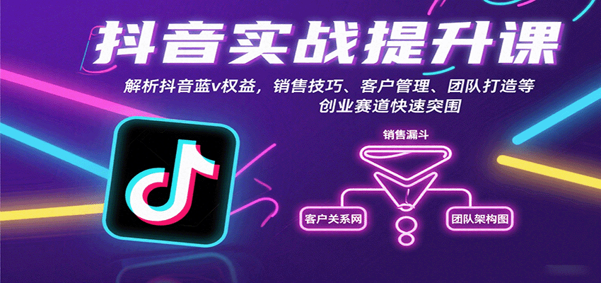 图片[1]-抖音实战提升课：解析抖音蓝v权益，销售技巧、客户管理、团队打造等创业赛道快速突围-皮皮网创