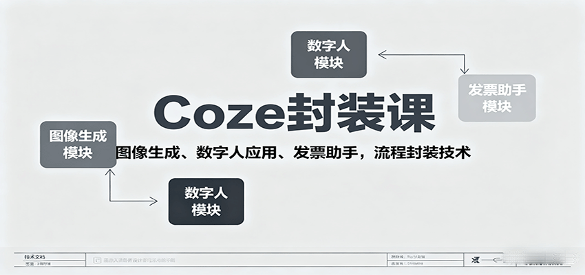 图片[1]-Coze封装课，图像生成、数字人应用、发票助手，流程封装技术-皮皮网创