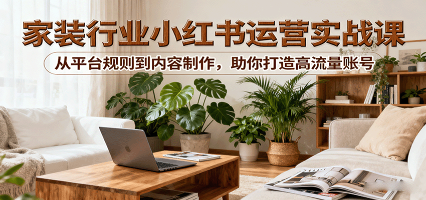 图片[1]-小红书家装行业运营实战课：从平台规则到内容制作，助你打造高流量账号-皮皮网创