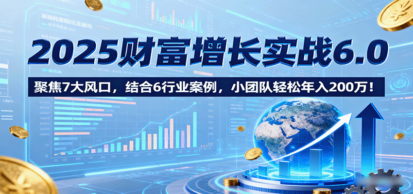 图片[1]-2025财富增长实战6.0，聚焦7大风口，结合6行业案例，小团队轻松年入200万！-皮皮网创
