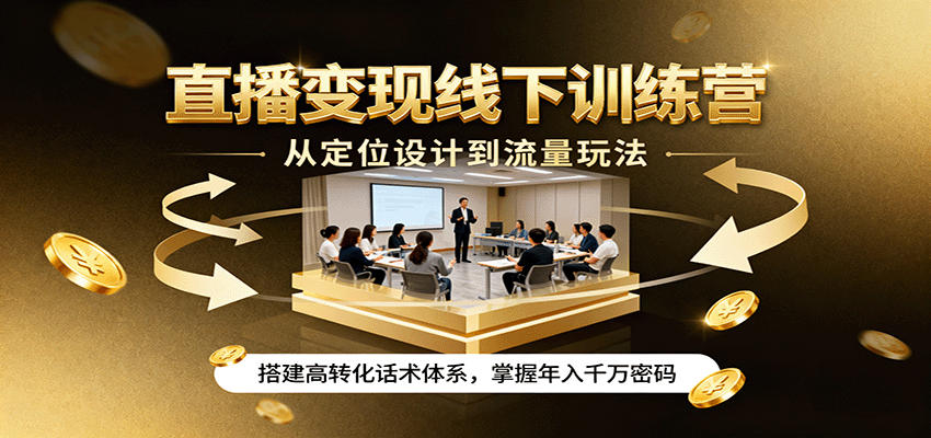 图片[1]-直播变现线下训练营，从定位设计到流量玩法，搭建高转化话术体系，掌握年入千万密码-皮皮网创