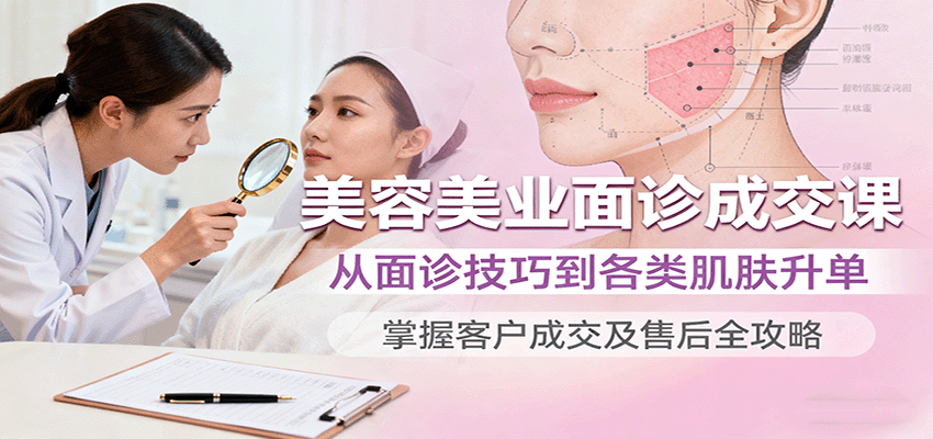 图片[1]-美容美业面诊成交课，从面诊技巧到各类肌肤升单，掌握客户成交及售后全攻略-皮皮网创