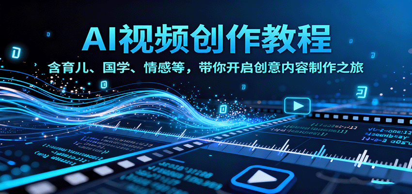 图片[1]-AI视频创富课，含育儿、国学、情感等，带你开启创意内容制作之旅-皮皮网创