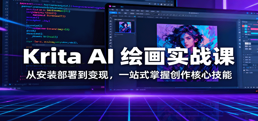 图片[1]-Krita AI 绘画实战课：从安装部署到变现，一站式掌握创作核心技能-皮皮网创