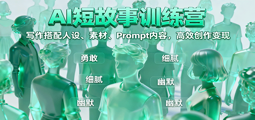 图片[1]-AI短故事训练营：写作搭配人设、素材、Prompt内容，高效创作变现-皮皮网创