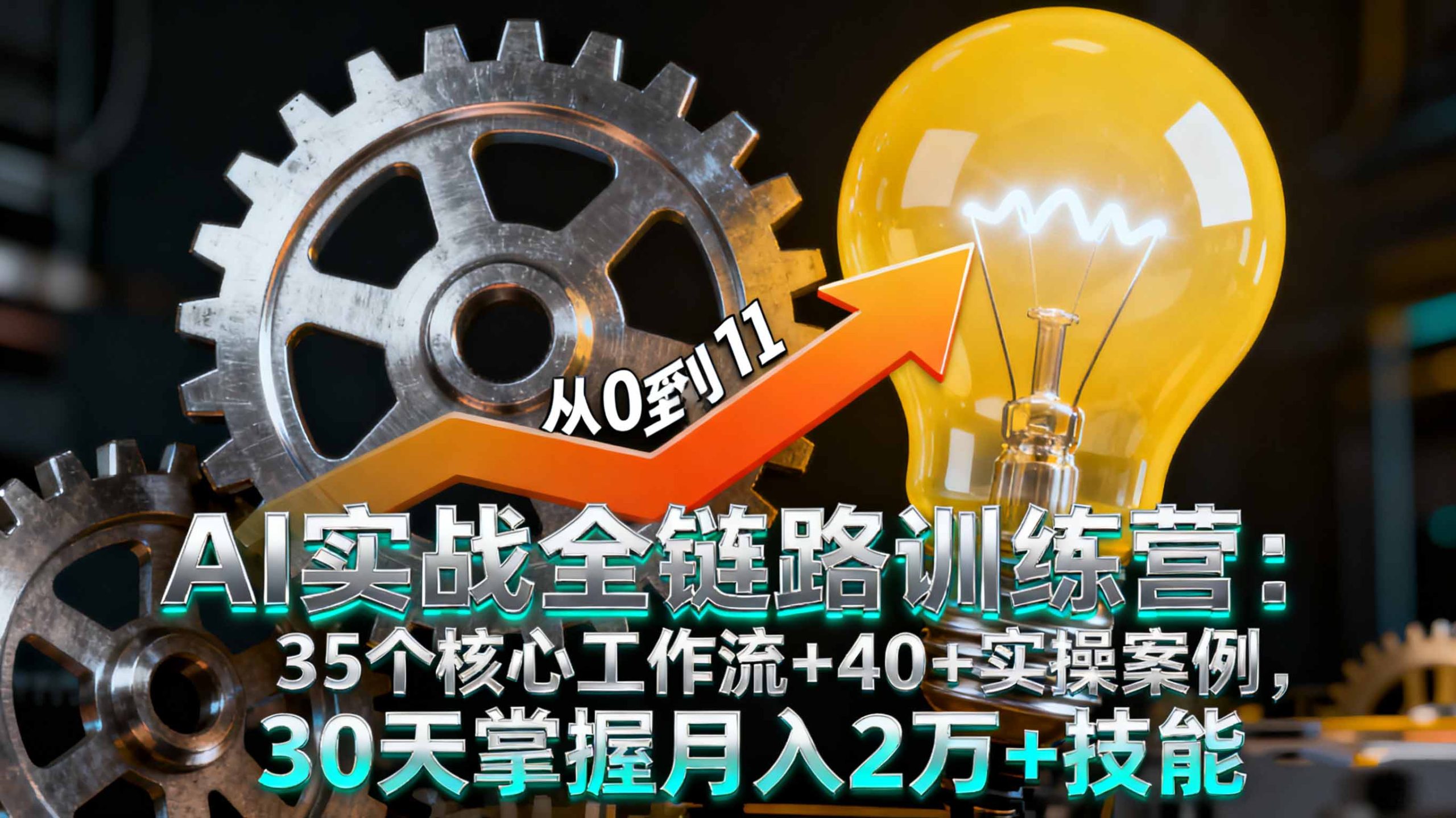 AI实战全链路训练营：35个核心工作流+40+实操案例，30天掌握月入2万+技能-皮皮网创