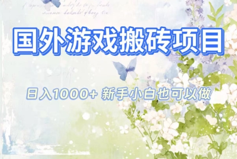 国外游戏搬砖项目，日入1k+，全自动解放双手，新手小白也可做【揭秘】-皮皮网创