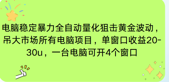 电脑EA策略挂机项目单窗口收益20-30u,单电脑可挂5-10个窗口收益稳健4位数-皮皮网创