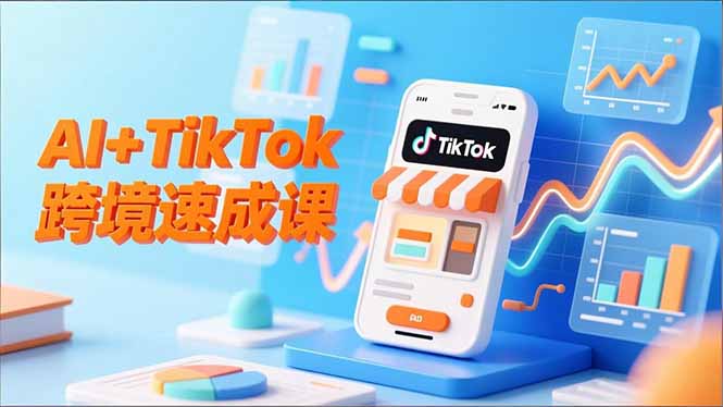 AI+TikTok跨境速成课,智能翻译、店铺定位、流程拆解,7天高效上线运营-皮皮网创