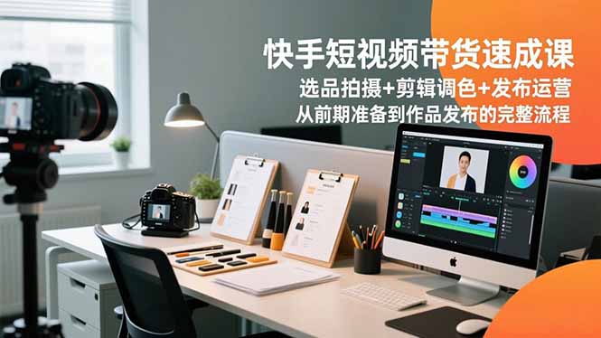快手短视频带货速成课,选品拍摄+剪辑调色+发布运营,从前期准备到作品发布的完整流程-皮皮网创