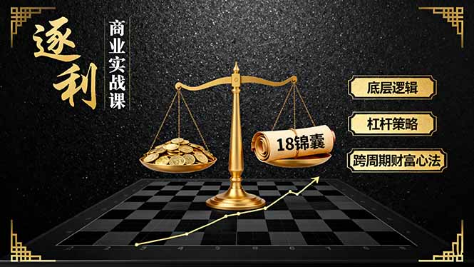 《逐 利》商业实战课，底层逻辑、杠杆策略、18锦囊，跨周期财富心法(更新-皮皮网创