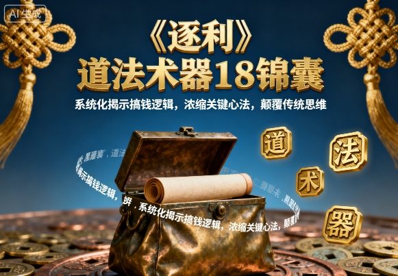 《逐利》道法术器18锦囊，系统化揭示搞钱逻辑，浓缩关键心法，颠覆传统思维(更新)-皮皮网创