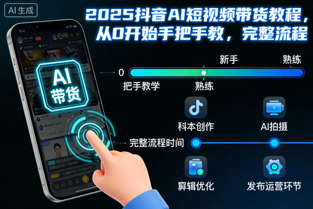 2025抖音AI短视频带货教程,从0开始手把手教,完整流程-皮皮网创