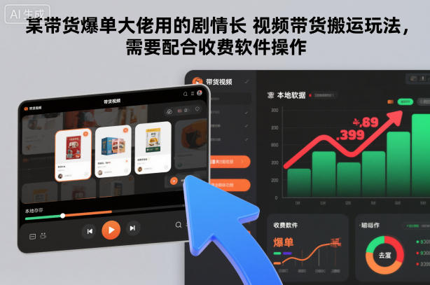某带货爆单大佬用的剧情长视频带货搬运玩法，需要配合收费软件操作-皮皮网创