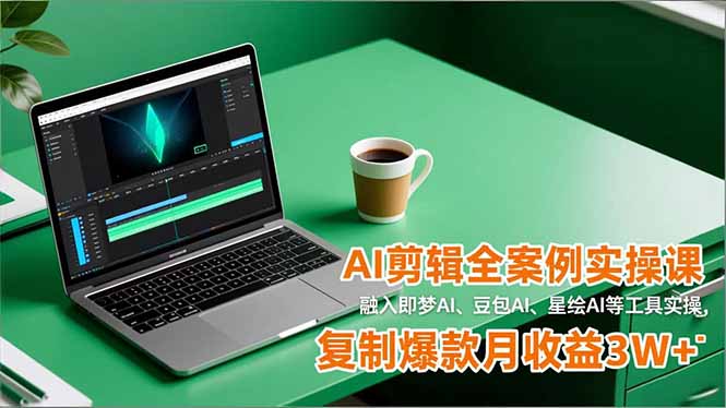 AI剪辑全案例实操课,融入即梦AI、豆包AI、星绘AI等工具实操,复制爆款月收益3W+-皮皮网创