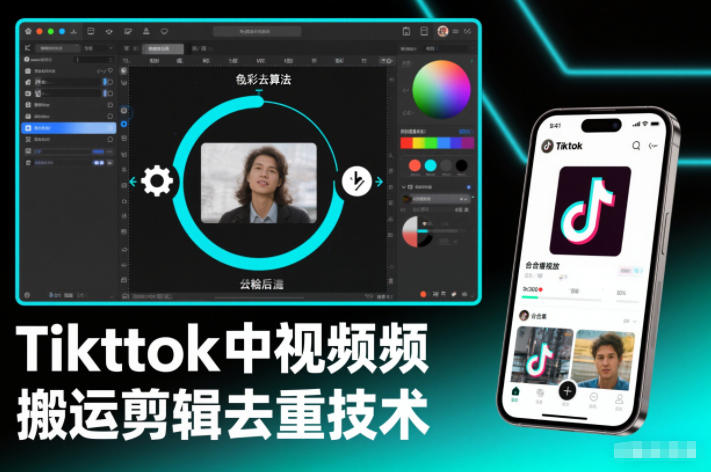 Tiktok中视频纯搬运剪辑去重技术,外来技术,自行测试-皮皮网创