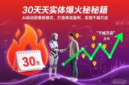 30天实体爆火秘籍,AI自动获客新模式,打造单店盈利,实现千城万店-皮皮网创