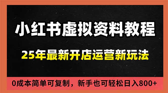 小红书虚拟资料项目:最新搜索流变现玩法,0成本简单可复制,一人多店打法,新手日入800+-皮皮网创
