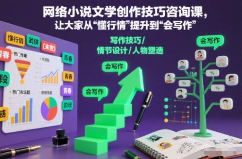 网络小说文学创作技巧咨询课,让大家从“懂行情”提升到”会写作”的高度-皮皮网创