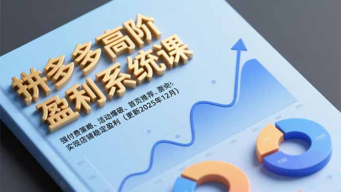 拼多多高阶盈利系统课，强付费策略、活动爆破、首页推荐，实现店铺稳定盈利(更新12月-皮皮网创