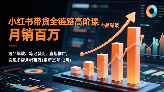 小红书带货全链路高阶课，选品爆破、笔记裂变、直播推广，实现多店月销百万(更新25年12月-皮皮网创
