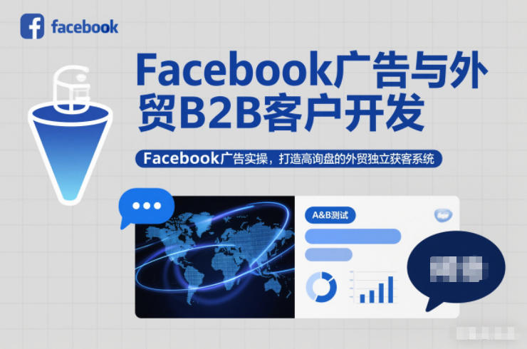 Facebook广告与外贸B2B客户开发,Facebook广告实操,打造高询盘的外贸独立获客系统-皮皮网创
