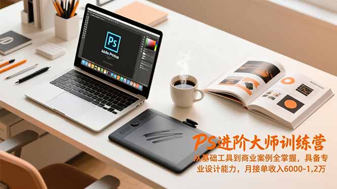 PS进阶大师训练营,从基础工具到商业案例全掌握,具备专业设计能力,月接单收入6000-1.2万-皮皮网创