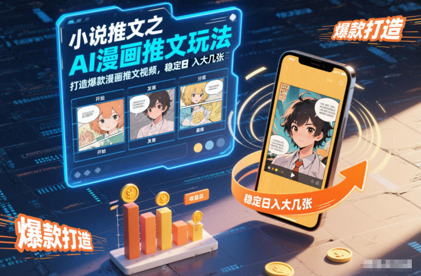 小说推文之AI漫画推文玩法,打造爆款漫画推文视频,稳定日入大几张-皮皮网创