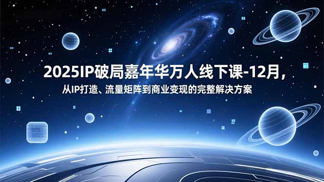 2025IP破局嘉年华万人线下课-12月，从IP打造、流量矩阵到商业变现的完整解决方案-皮皮网创